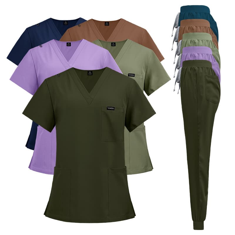 New color Amazon operating room short-sleeve scrub tops for women, skincare management nurse uniforms, surgeon isolation gowns, workwear.
