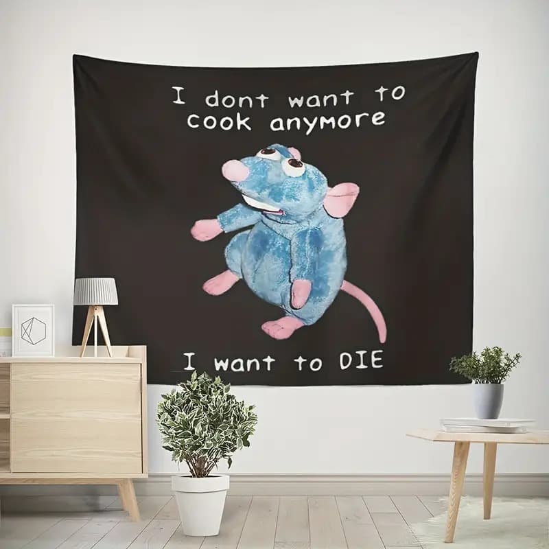 Fun Mouse Tapestry Room Wall Decor Aesthetic Tapestry for Living Room Bedroom Dorm Room Home Decoration