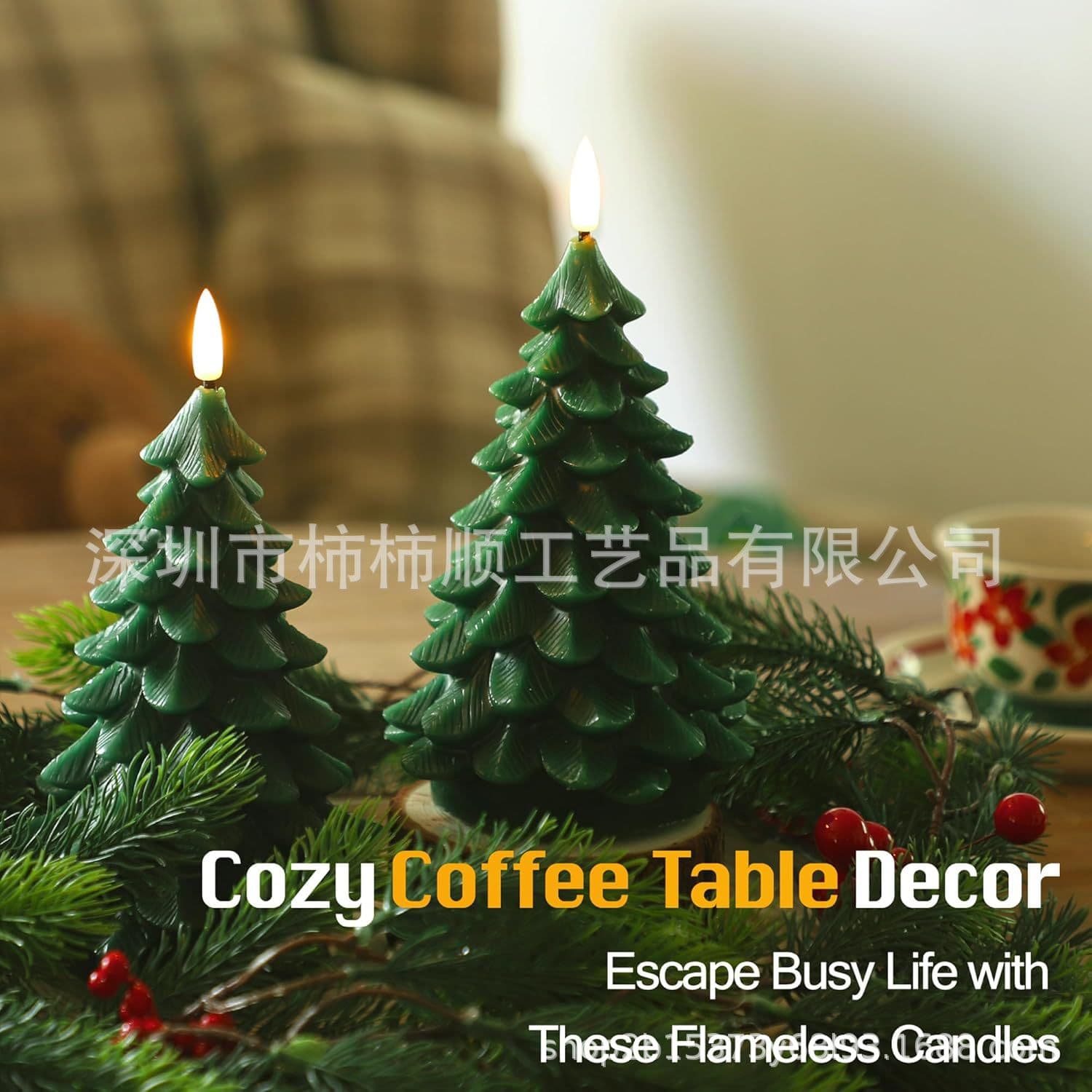 New Cross-Border Real Wax LED Electronic Candle, Christmas Tree Decoration Scene Setting Atmosphere Light, Christmas Scene Decoration
