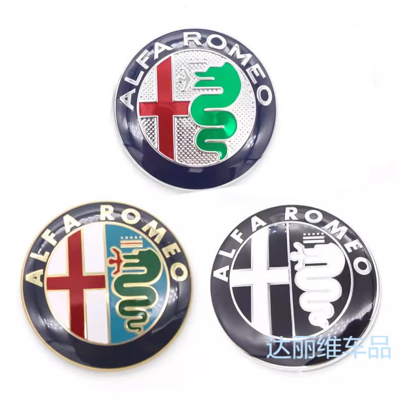For Alfa Romeo 74MM Hood Emblem ALFA ROMEO Front and Rear Badge