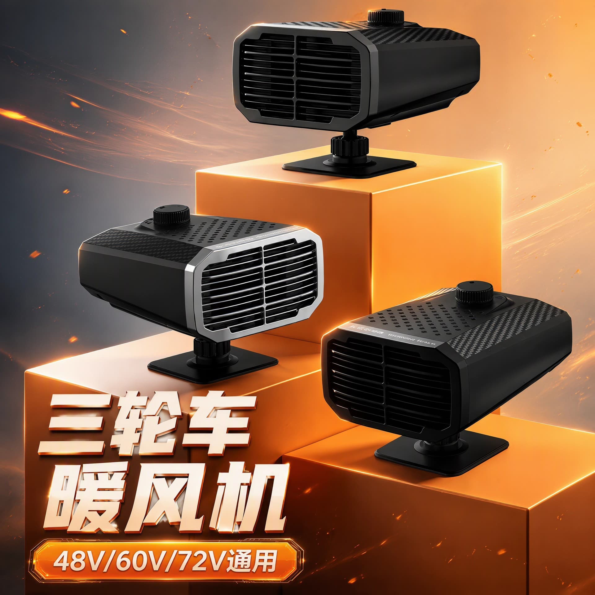 [Premium Selection] New Electric Tricycle Heater 48/60/72V Universal for Electric Vehicles, Defrosting and Defogging