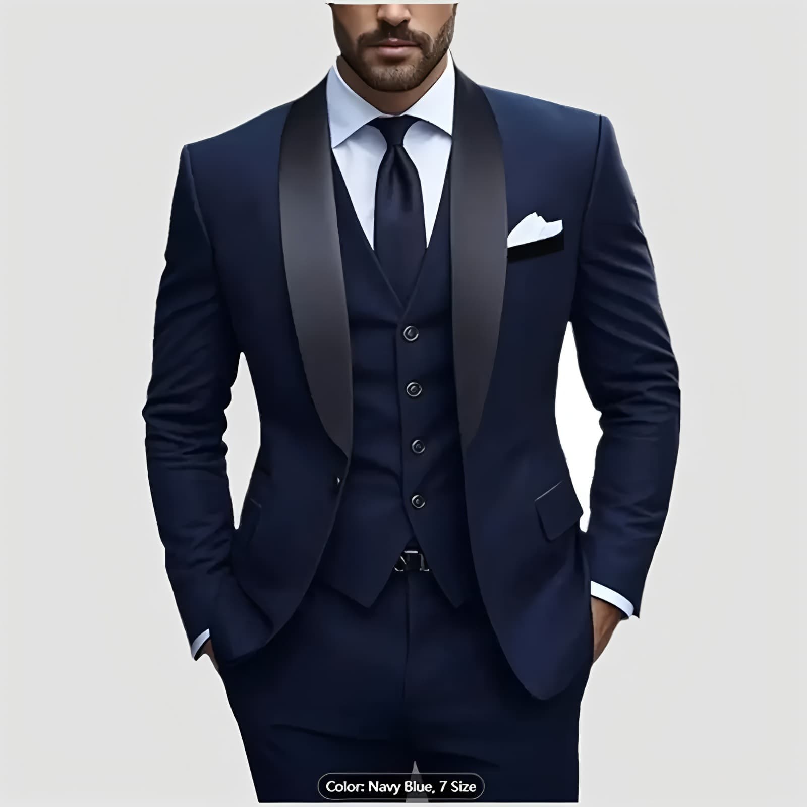 Men's Business Casual Suit Set for Wedding Groom Slim Fit Office Professional Suit