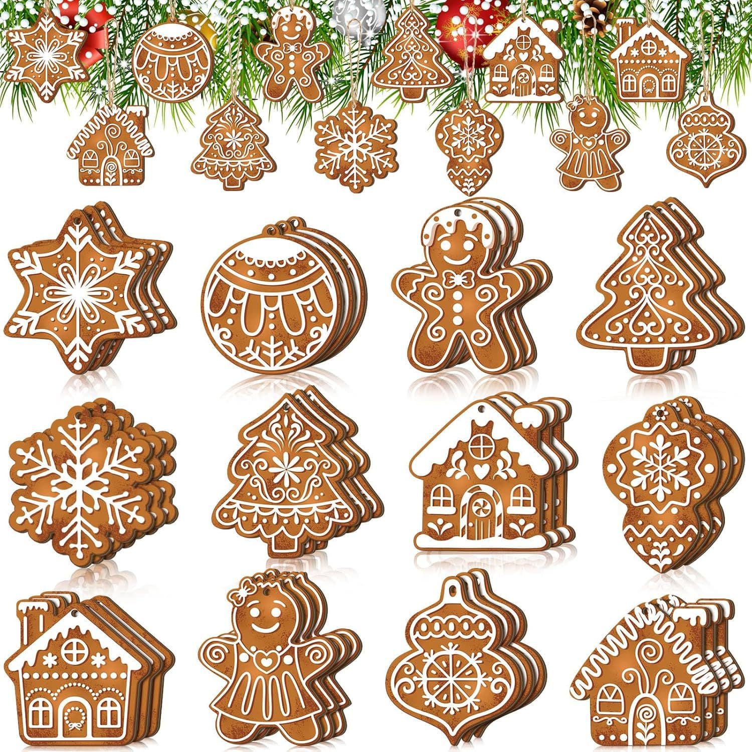 New cross-border Christmas wooden ornaments, gingerbread man decorative ornaments, Christmas tree party decorations, small ornaments.