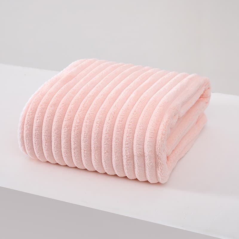 Candy Stripe Coral Velvet Towel Bath Towel Quick-Dry Adult Thick Absorbent Lint-Free Wave Pattern Hair Towel