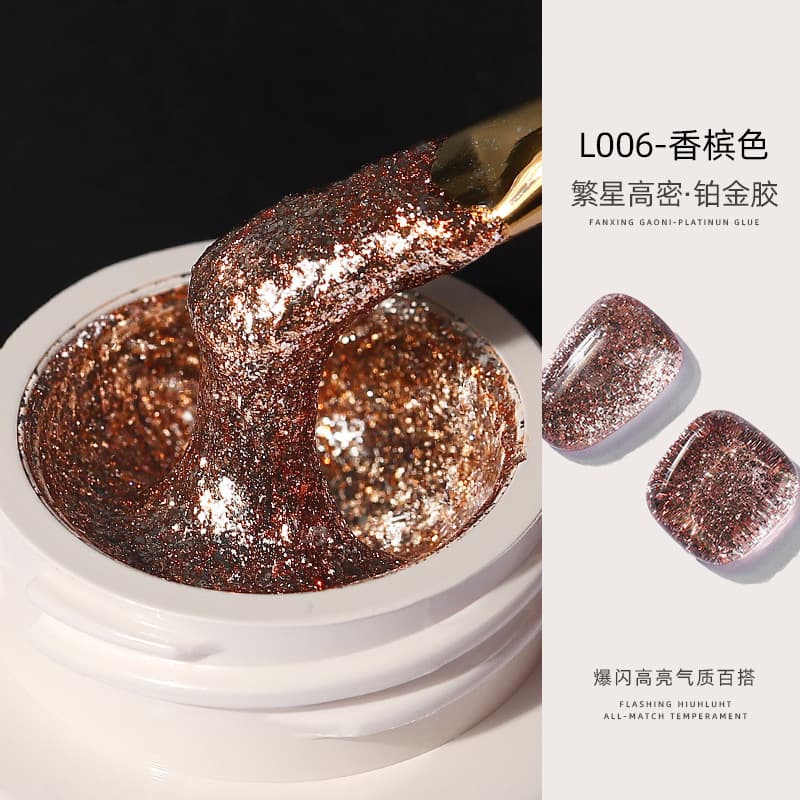 Starry High-Density Platinum Gel Sparkle 2026 New Nail Art Gel for Professional Nail Salons, Japanese Style Outlining and Line Drawing