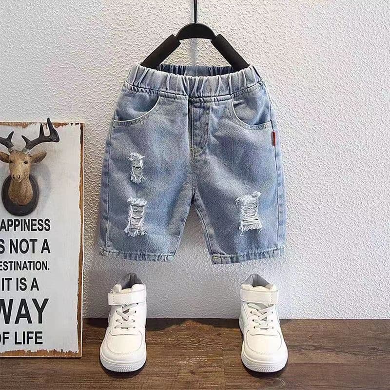 Boys' Distressed Denim Shorts 5-Point Pants Children's 2026 Summer Thin Style Toddler Shorts Baby Korean Version Soft Outdoor Wear