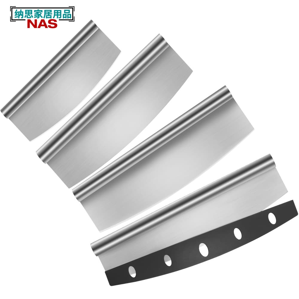 Rocking Stainless Steel Pizza Cutter Knife Semicircular Half-Moon Pizza Cutter Rocker Knife Baking Cake Multipurpose Cutter