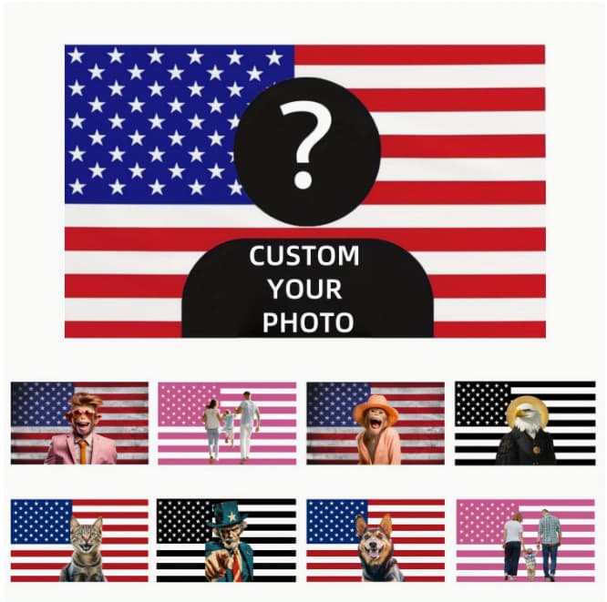 Custom America Flag 3X5 Ft with Cross-Border US Flag Background Design Indoor Banner