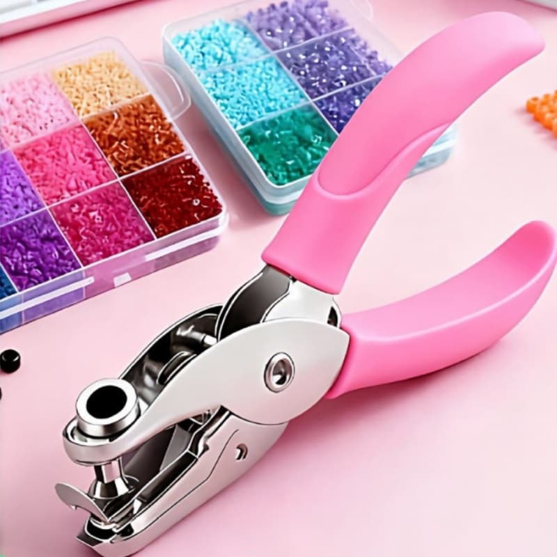 Pindou hole puncher handmade keychain metal pendant accessories Pindou hole opening tool large round hole labor-saving
