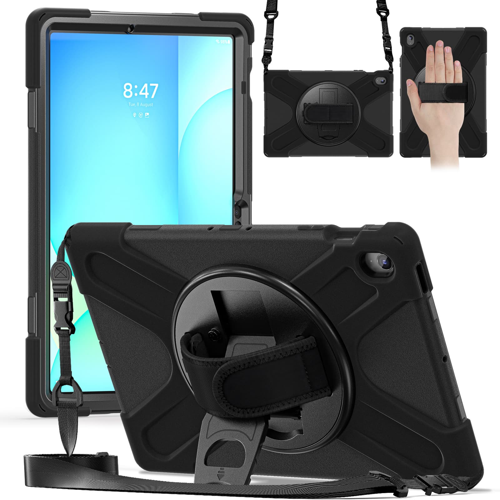 Suitable for Samsung S10FE+13.1 tablet protective cover Pirate King rotating bracket silicone three-proof tablet