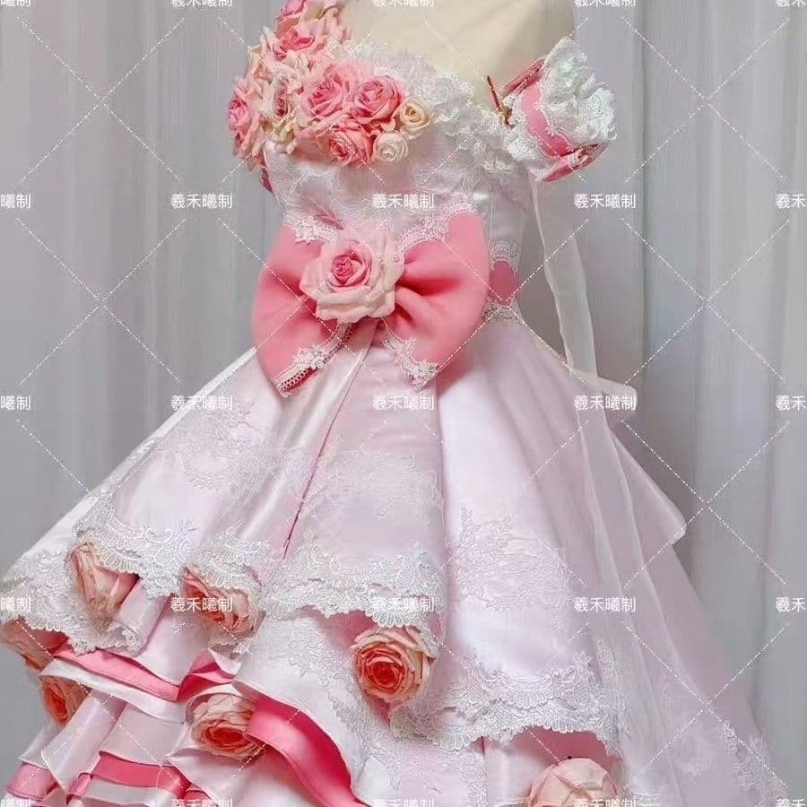 Princess Cosplay Costume Full Set with Wig, Accessories, and Shoes, Custom Eye Color Available