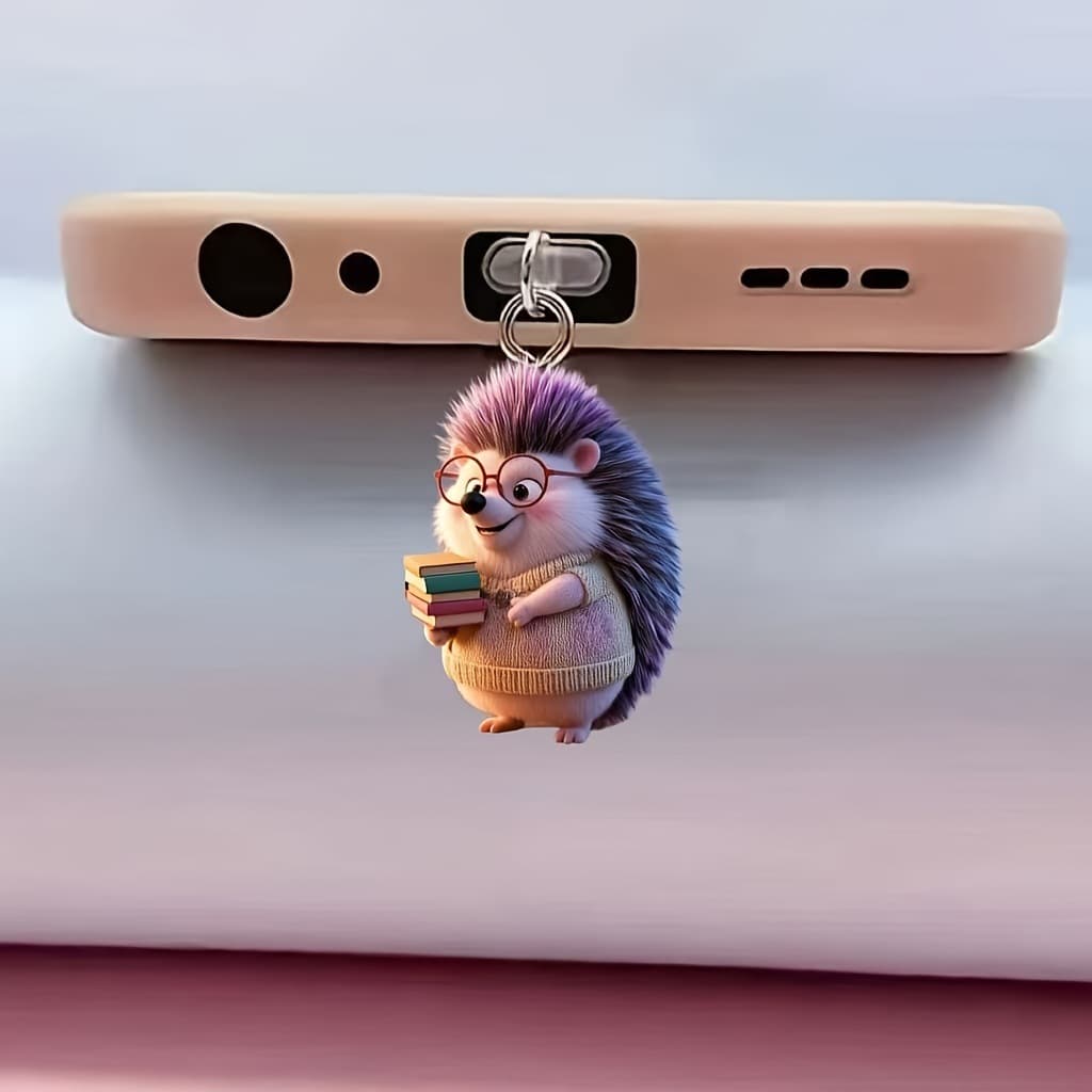2D1pc New Acrylic Learning Hedgehog for iPhone/Type-C Android Connector