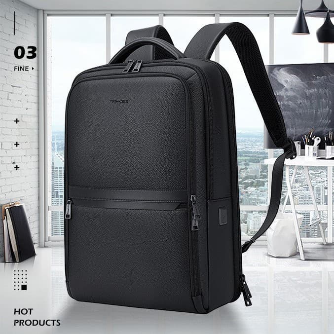 Yinghuang Paul Genuine Leather Business Backpack for Men, Large Capacity 16.5-inch Laptop Bag, Multi-functional Commuter Backpack