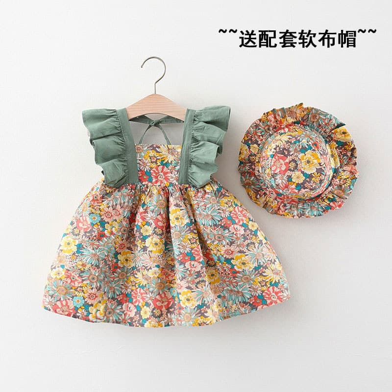 Girls' Dress Baby Summer Toddler Cotton Princess Dress for 1-3 Years Old