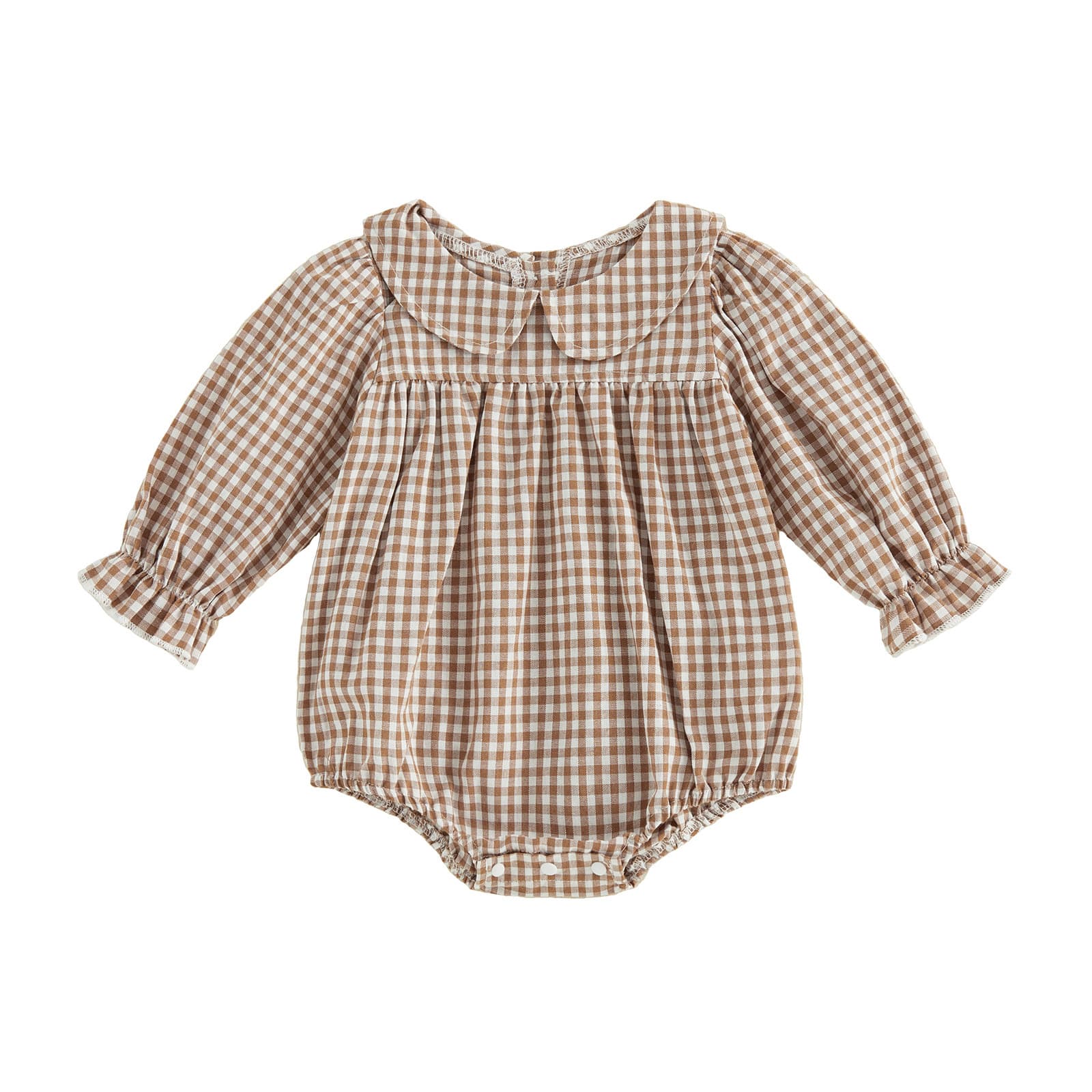 2026 Cross-Border Ins Autumn New Long-Sleeve Romper for Baby Girls, Sweet Plaid Jumpsuit