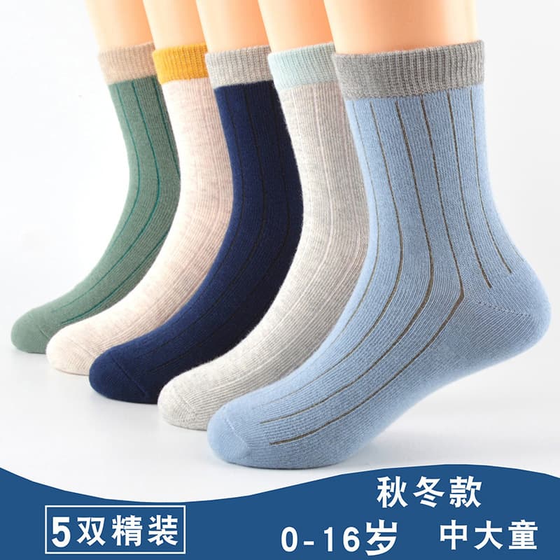 Boys Socks Kids Spring Autumn Thin 12 Years Old Soft 10 Autumn Winter 15 Middle Big Boys Students Long Staple Cotton