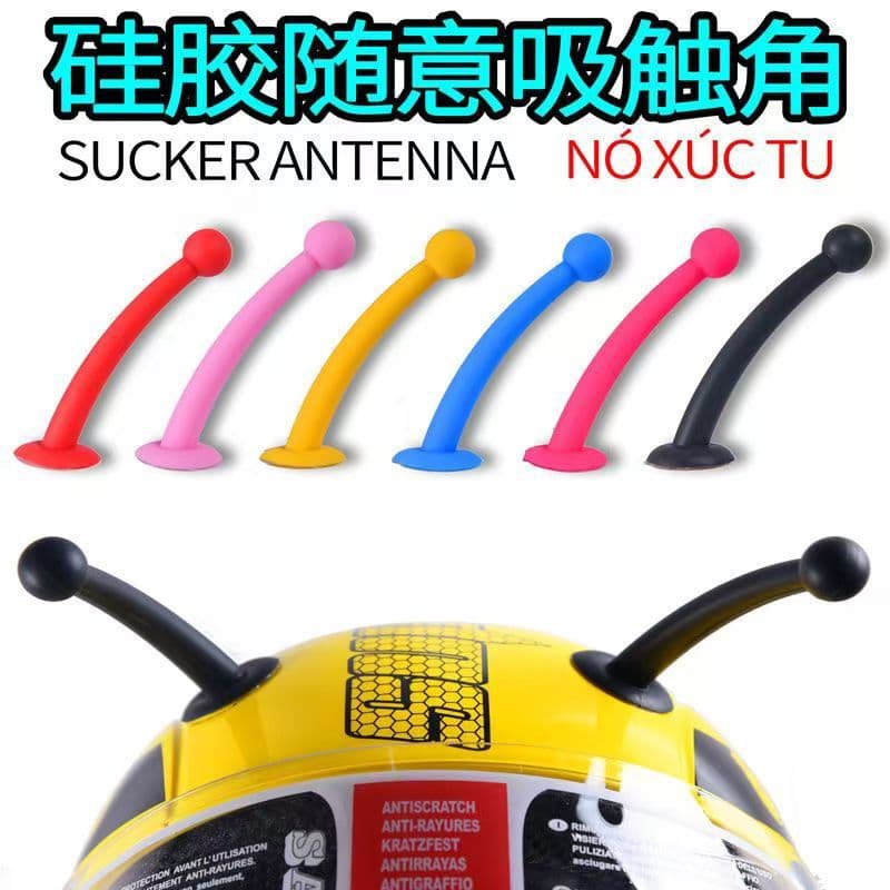 Motorcycle Helmet Decorative Antenna, Silicone Suction Cup Antenna Creative Accessory for Motorcycle Parts