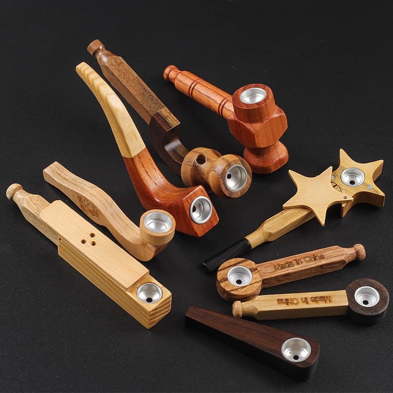 Clearance Creative Solid Wood Tobacco Pipe, Handmade Old-Style Tobacco Pipe, Multi-Style Mini Metal Pipe Smoking Set