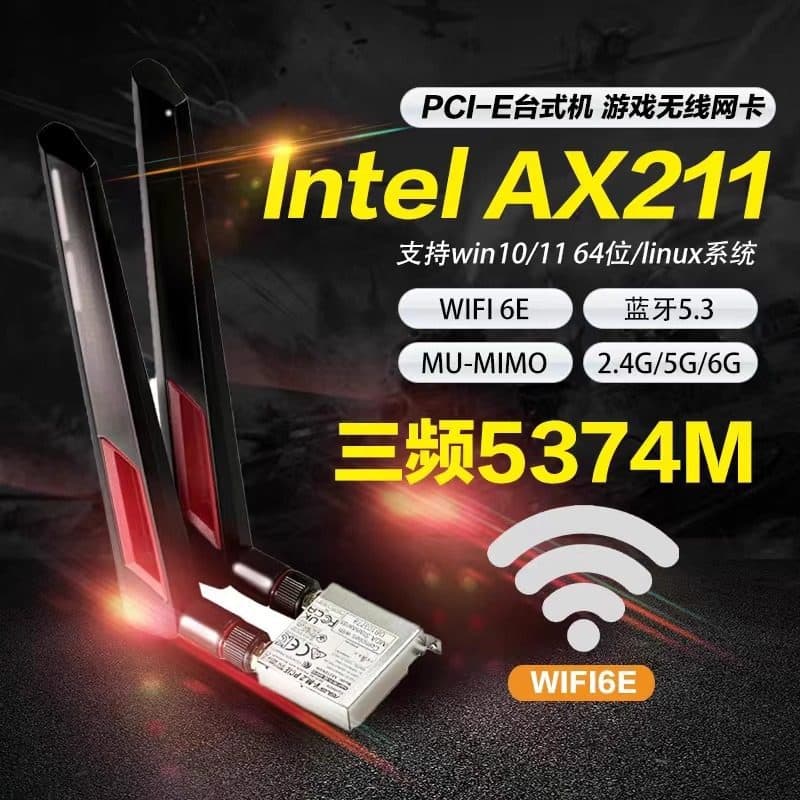 Compatible with ASUS H610M-A, B660M, Z690, Z790, B760 Desktop Motherboards WIFI6E Wireless Network Card