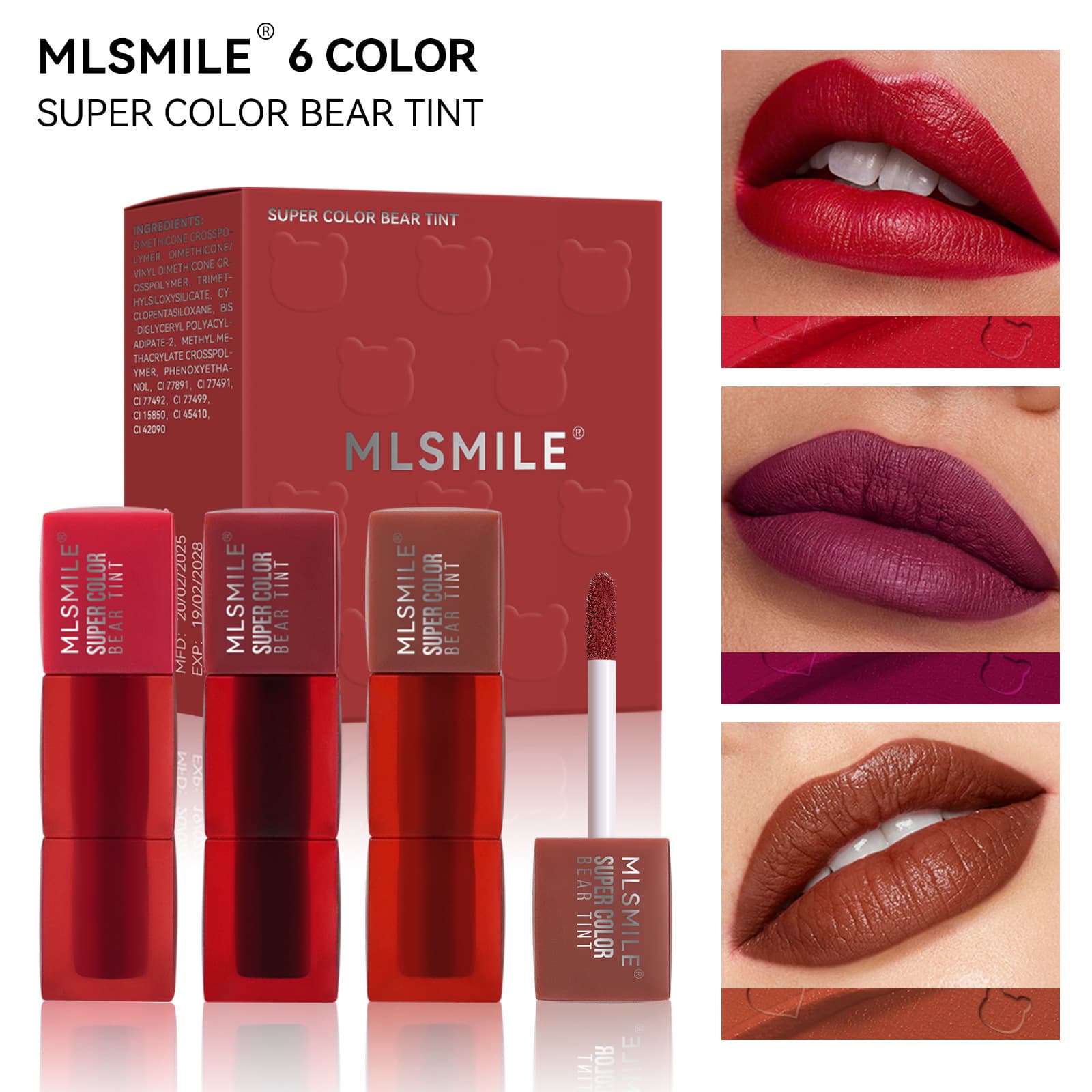Cross-Border Exclusive Matte Lipstick Set, Non-Stick Cup Matte Lip Gloss, Foreign Trade Makeup, Waterproof, Non-Fading Teddy Lip Glaze