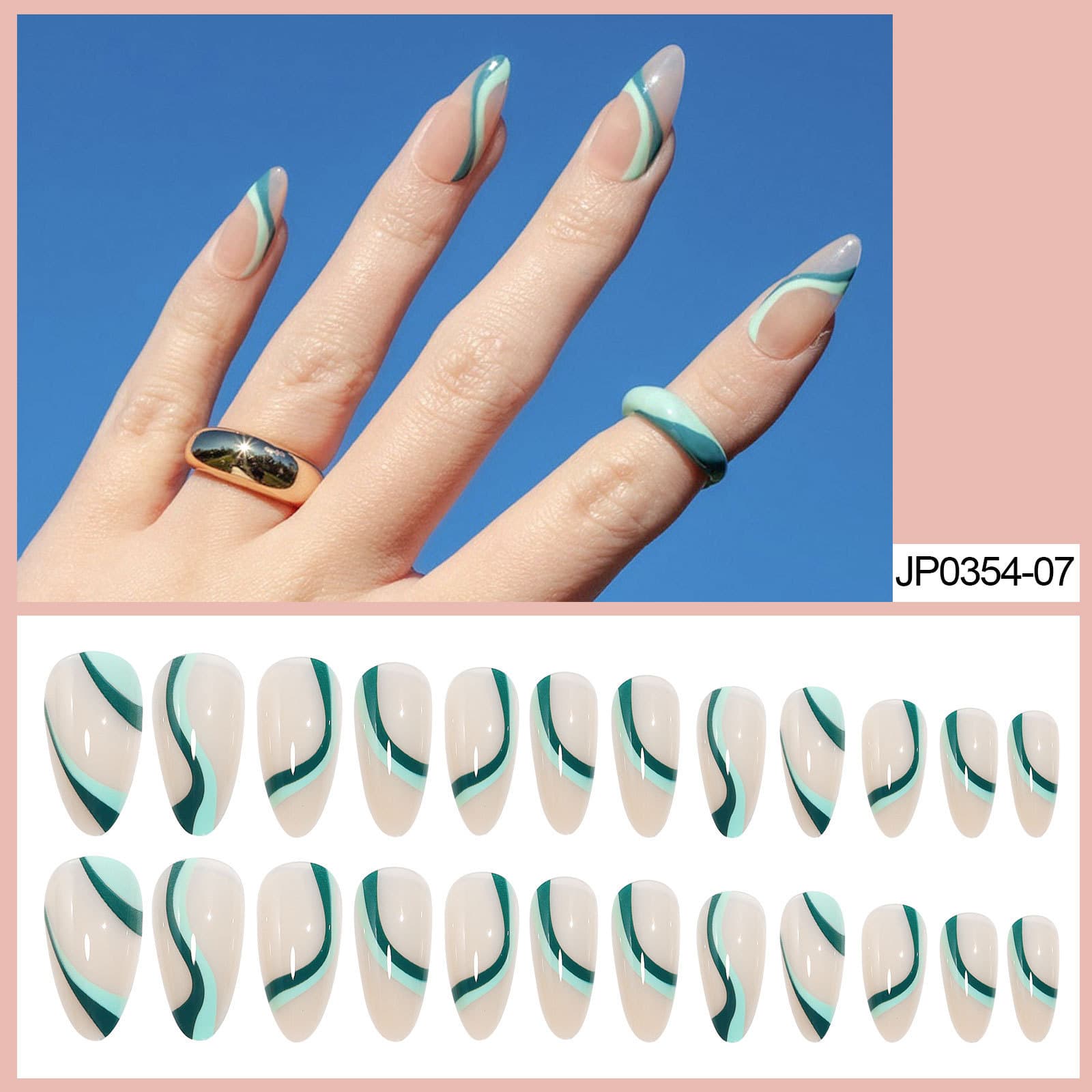 Wearable False Nail Tips Manicure Stickers Line Design Artificial Nail Tips Wholesale Direct from Zhejiang China Mainland