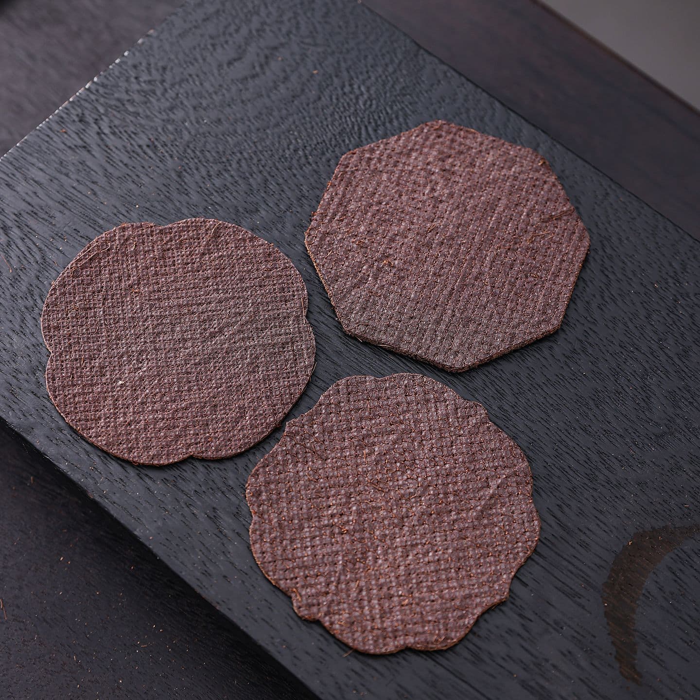 New Chinese style brown hair coaster, tea ceremony insulation mat, hand-woven kung fu tea set accessories, creative saucer coaster