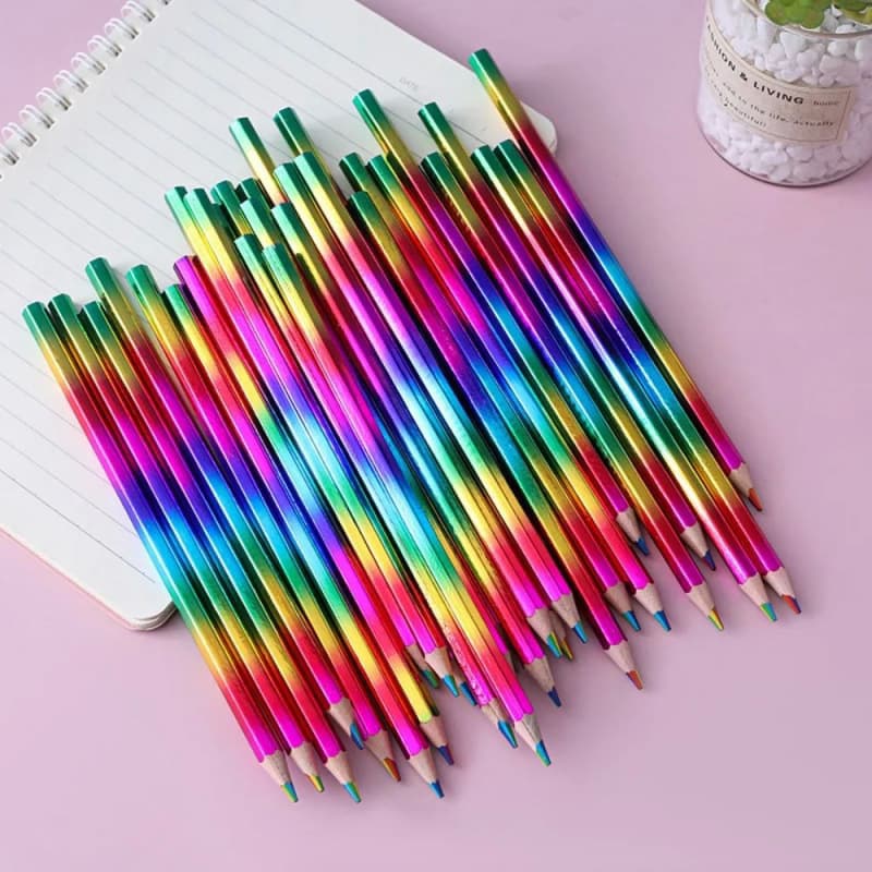 12-36Pc Four Colors Same Core Rainbow Pencils Children's Cross-border
