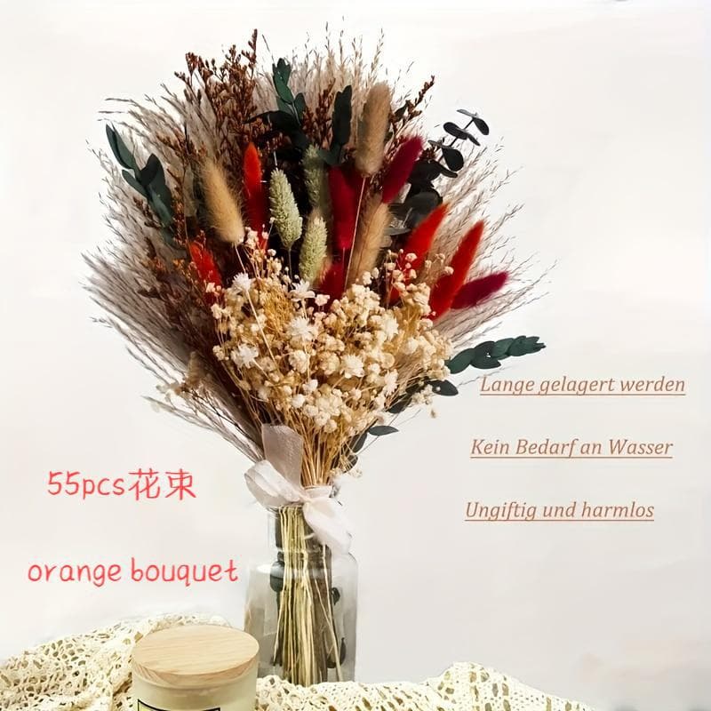 Dried Flower Bouquet Home Decoration Eternal Flower Bouquet Wholesale Bunny Tail Grass Small Reed Baby's Breath Pampas Grass Bouquet