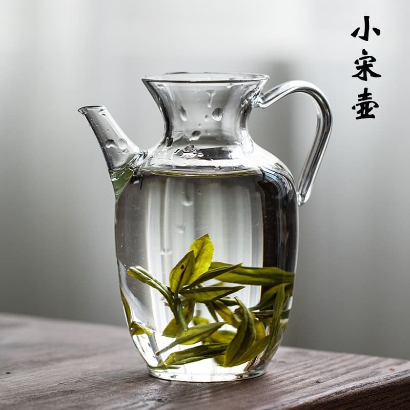 Transparent Imitation Song Small Teapot Hand-Held Pot Borosilicate Glass Green Tea Pot Fairness Cup Tea Divider Retro Small Kettle