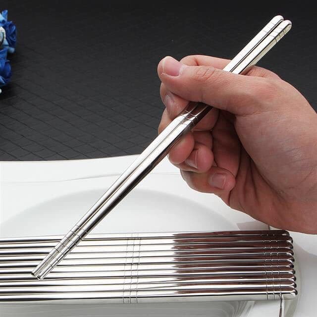 Factory Direct Stainless Steel Chopsticks, Square, Non-Slip, Anti-Scald, for Home, Hotel, and Cafeteria Use