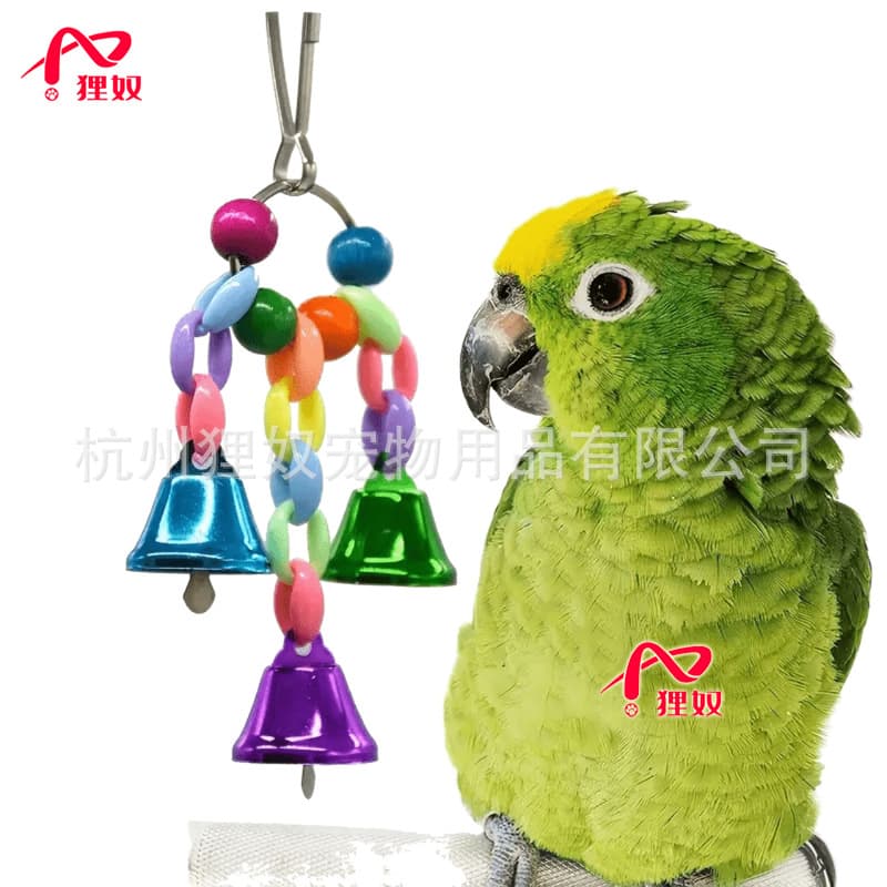 Pet Bird Toys for Large, Medium, and Small Parrots, with Crisp and Pleasant Bells, Chain Hanging String, Bird Cage Chew-Resistant Hanging Accessory