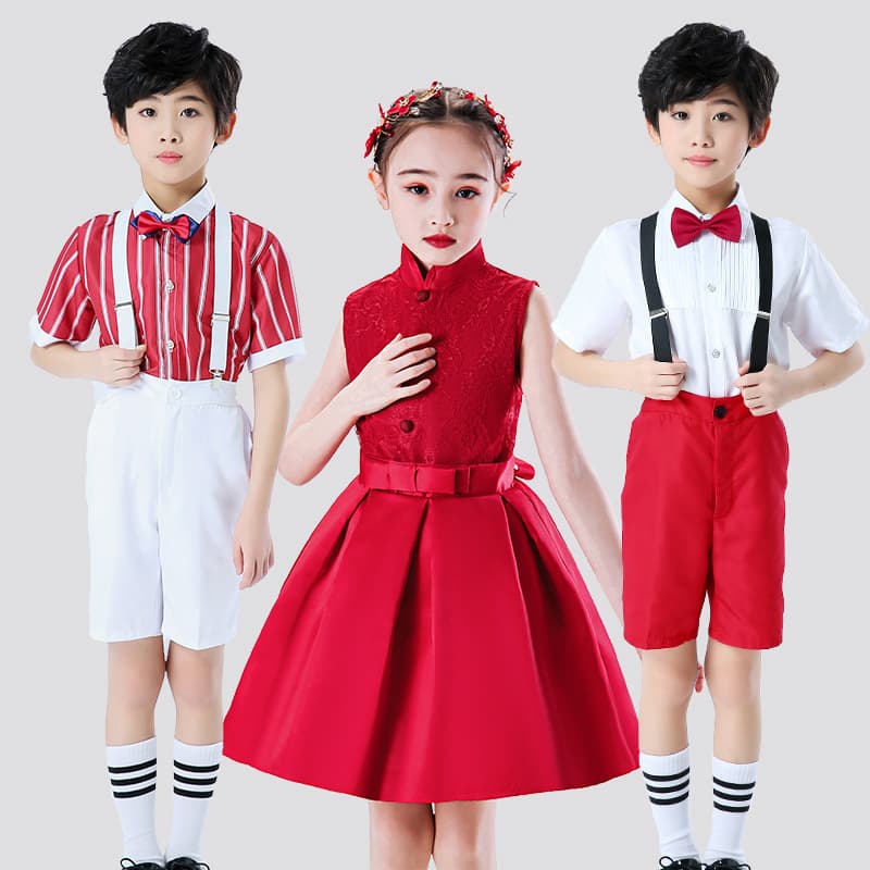 Children's Choir Performance Dress for Boys and Girls, Host/Student Poetry Recitation Competition Outfit, Princess Dress, Summer