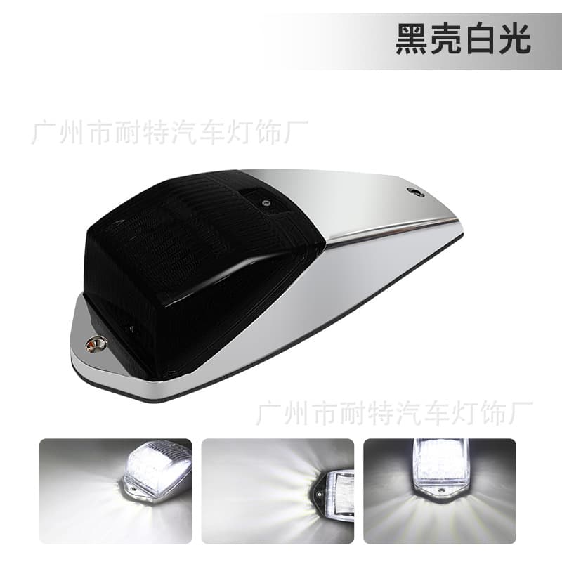 17LED Truck Side Marker Light, Amber Chrome Cab Roof Light for Trucks