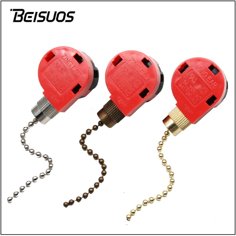 Electric Fan Pull Cord Speed Regulator Four-Speed Three-Speed Zipper Switch Ceiling Fan Gear Shift Pull Control Cycle Switch