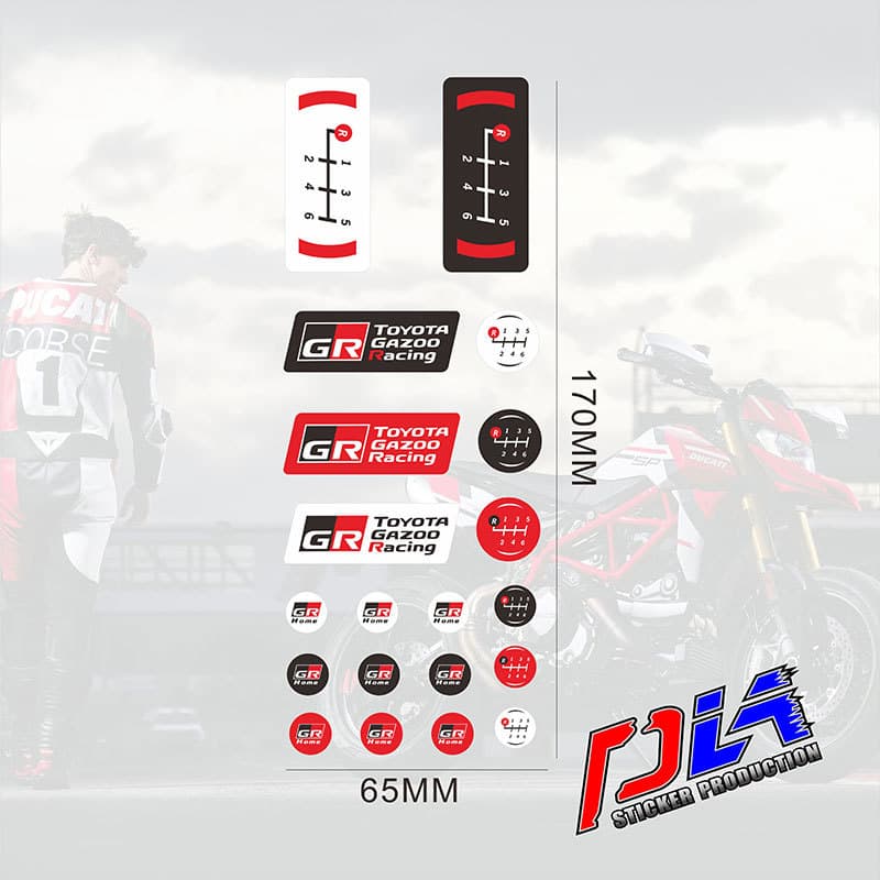 Export Hot Seller GR Decal 3D Crystal Epoxy Car Motorcycle Sticker Toyota Gazoo Racing