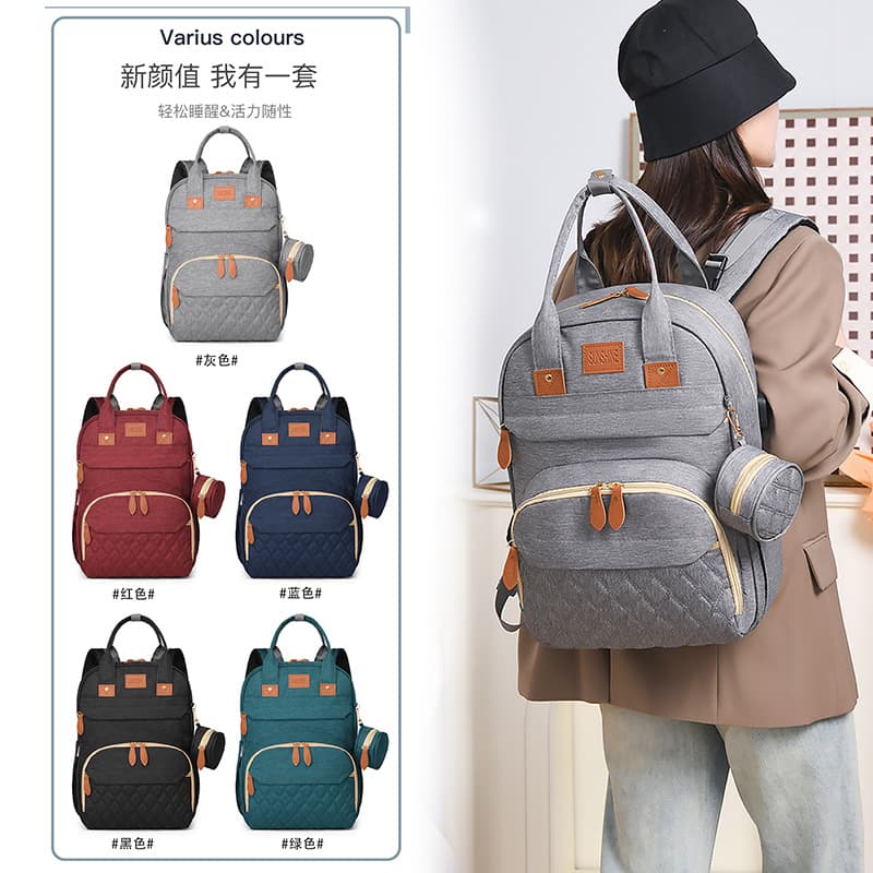 Cross-border Diaper Bag for Mom, Portable Baby Stroller Hanging Bag, Insulated Backpack, Large Capacity Baby Stroller Organizer