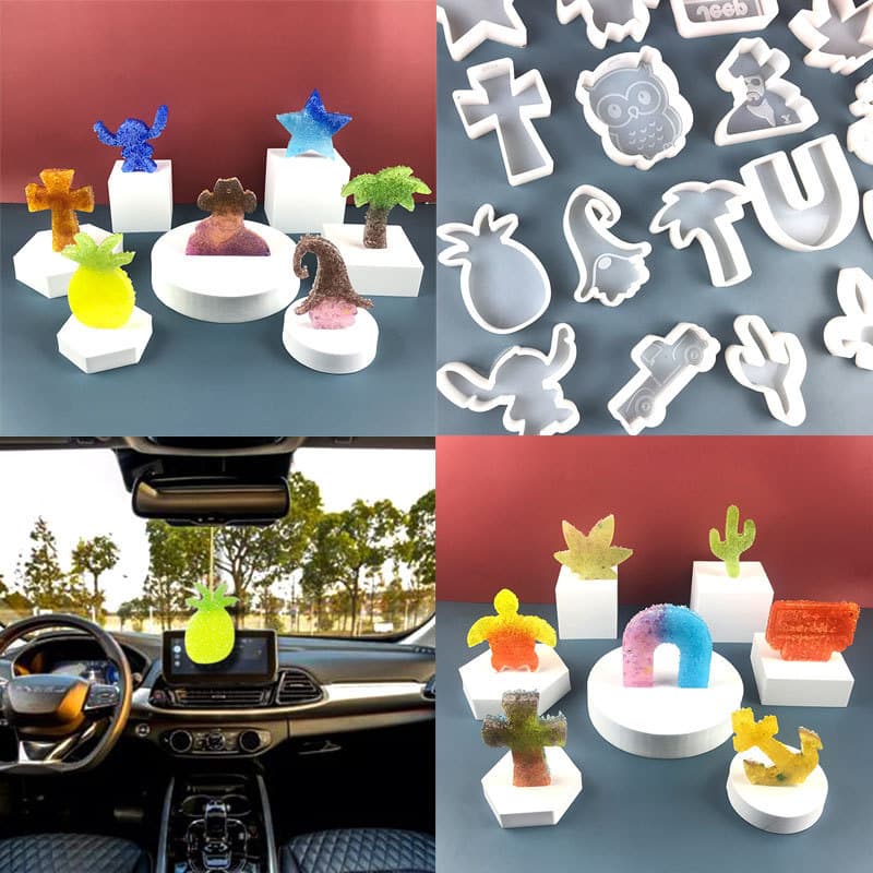 155 Stitch Car Aromatherapy Silicone Mold DIY Car Star Scented Gypsum Candle Silicone Mold