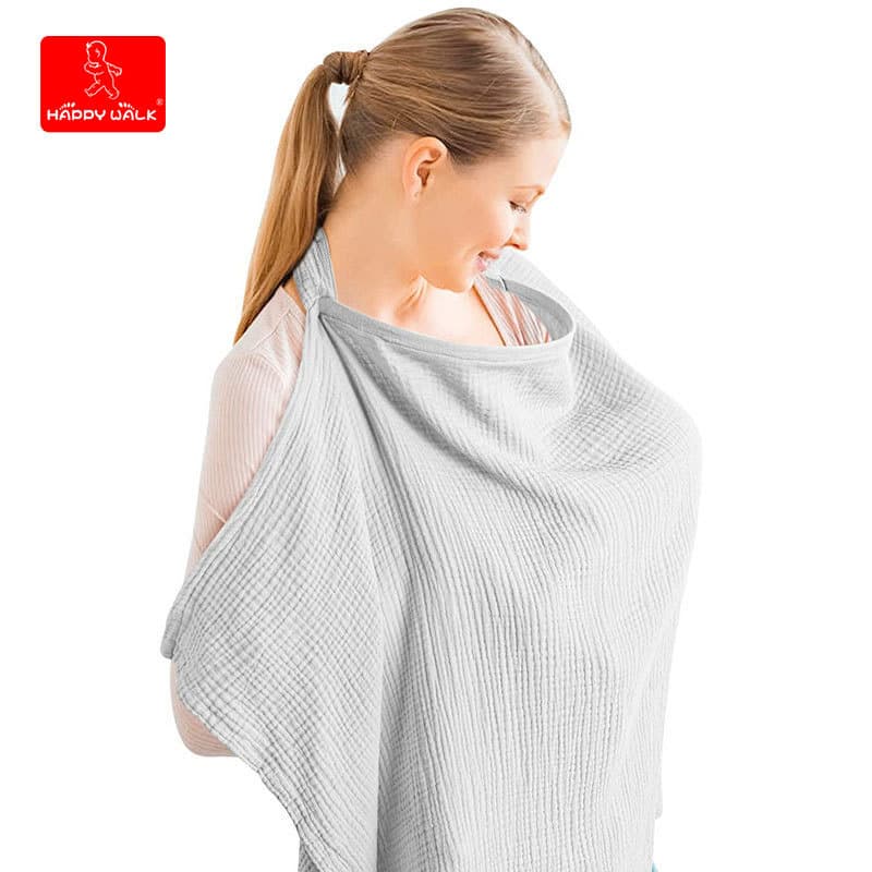 Multi-Functional Nursing Shawl Feeding Cover Up Outdoors Privacy Protection Cloth Breastfeeding Wrap Neutral Pure Cotton Fabric