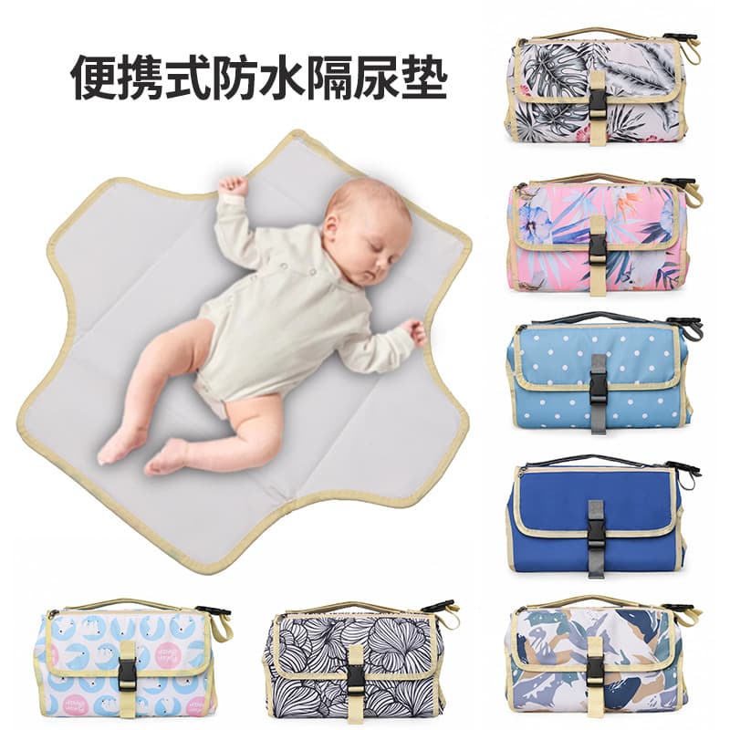 Printed fashionable new baby diaper pad portable folding water-repellent mommy bag out-and-out lightweight mother and baby bag