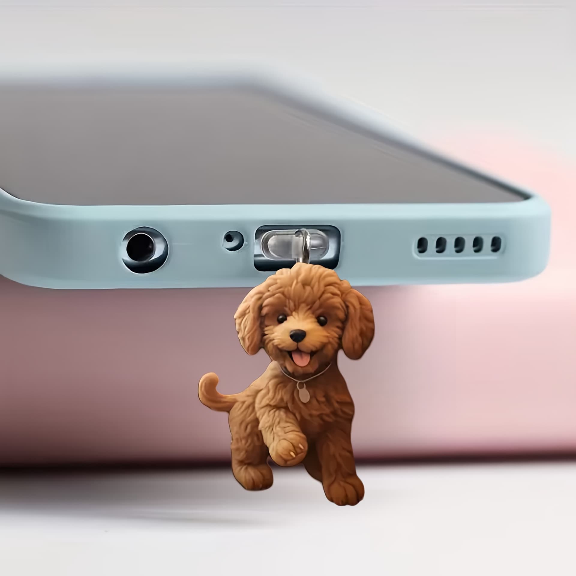 2D Cute Teddy Bear Cross-Border Best-Selling Acrylic Phone Dust Plug Charm Pendant Type-C