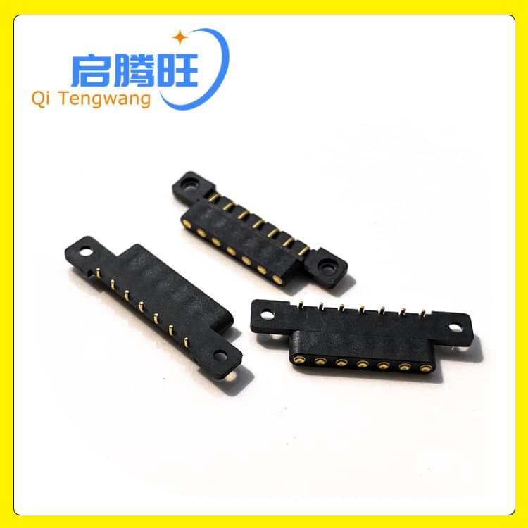Right-angle High-current 7-pin Pogo Pin Male/Female Connector Charging Copper Pillar Spring Pin Connector Electronics