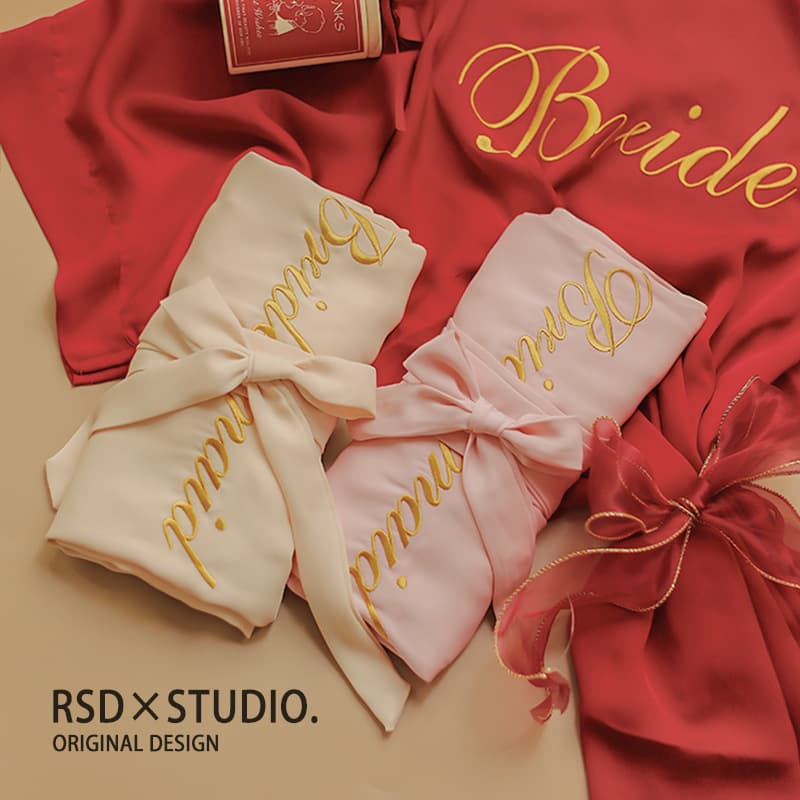 French Luxury Wedding Bridesmaid Gift Box Newlywed Women's Tank Morning Dress Bathrobe Slippers Suit Sleepwear Winter Season