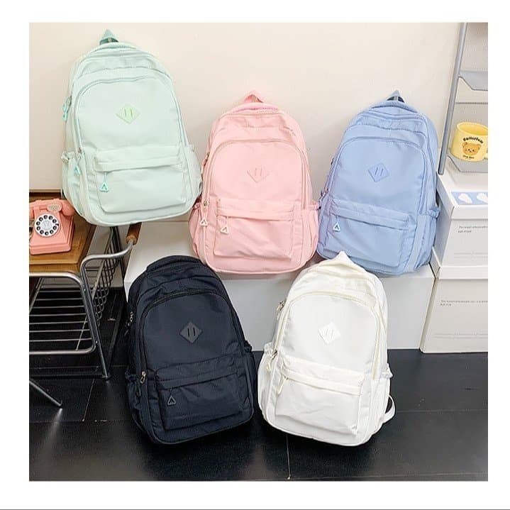 New shoulder bag, large capacity, casual and trendy travel backpack, niche style, high-looking, versatile solid color student school bag