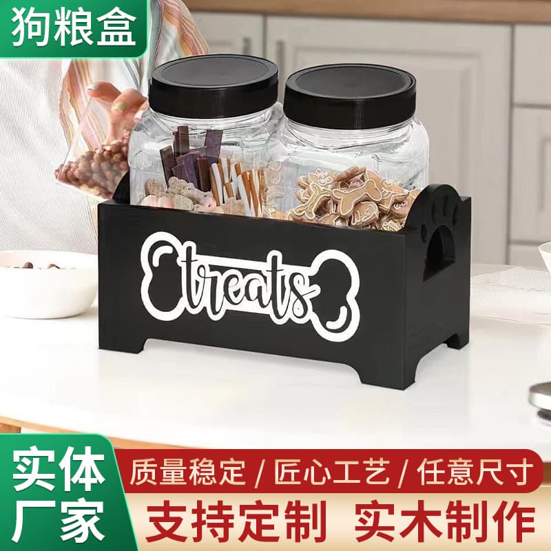 Factory Direct Wholesale Wooden Dog Food Storage Box, Storage Container, Dog Food Bin, Wooden Box