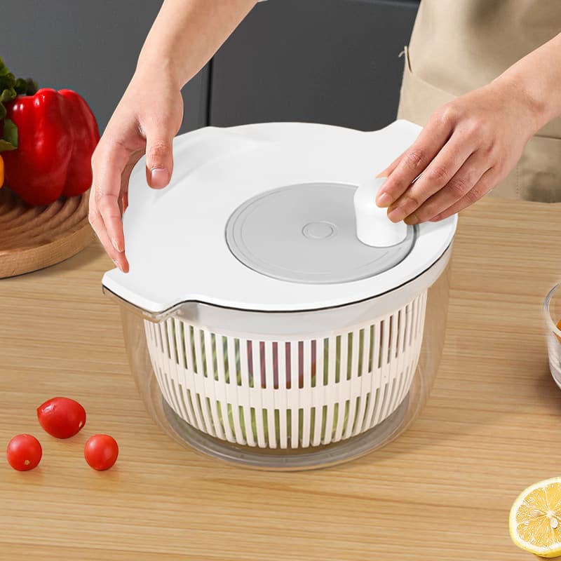 Hand-crank Rotary Dehydrator, Household Fruit Salad Draining Basket, Multi-function Kitchen Spinner, Washing Bowl