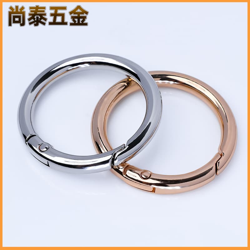 Factory direct sales zinc alloy spring ring jewelry open ring key chain ring luggage pendant spring buckle metal ring