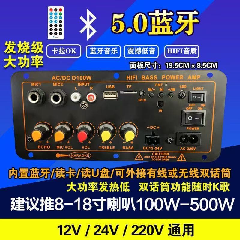 Home Audio Amplifier Board 12V 24V 220V High Power Car Amplifier 300W Subwoofer Speaker Audio Accessories