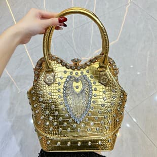 New Cross-Border Women's Large-Capacity Tote Bag, Exquisite Rhinestone Evening Party Bag, Fashionable Single Shoulder Crossbody Bag