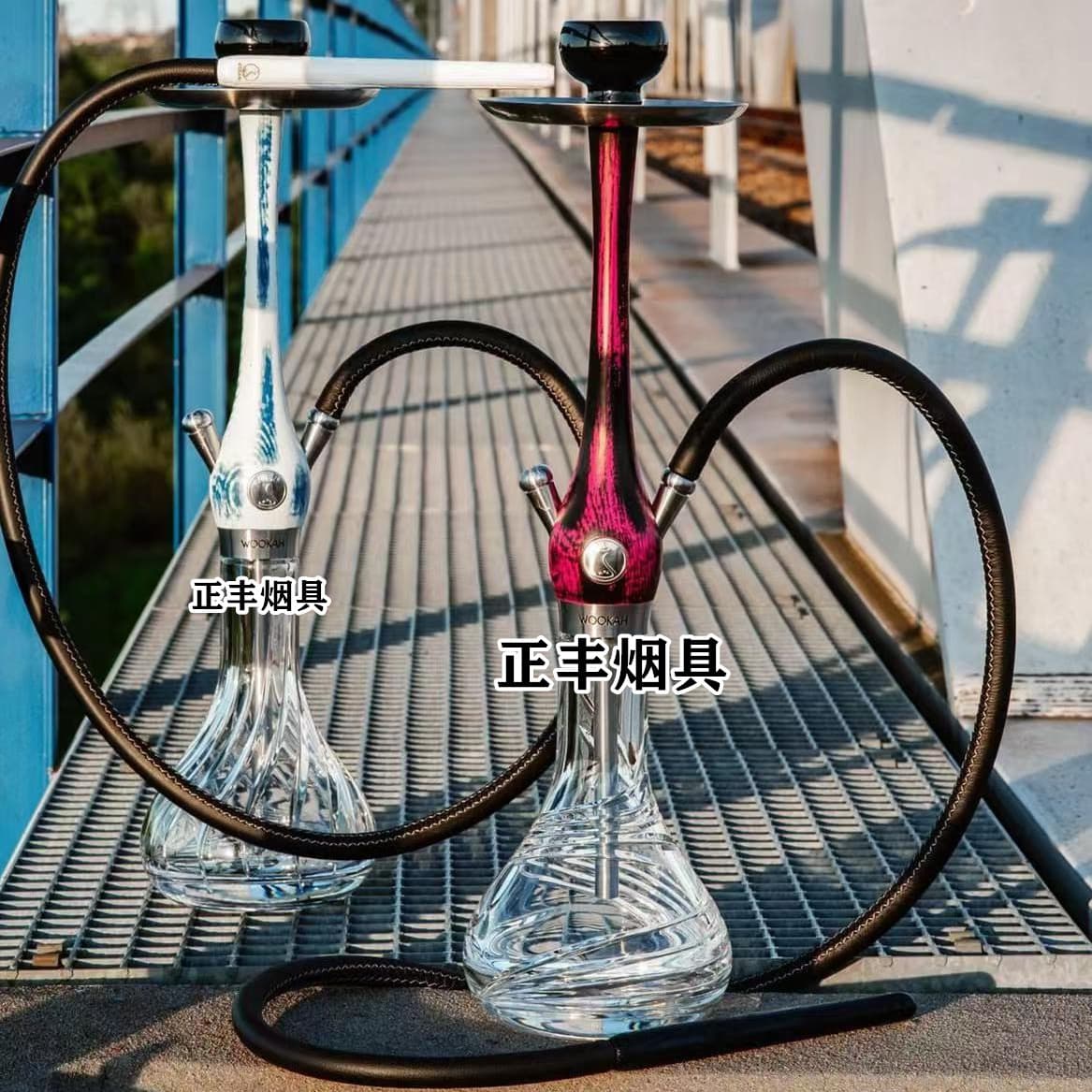 Cross-border supply, Arabic hookah stainless steel WOOD Uka leather case shisha, bar KTV hookah hoo