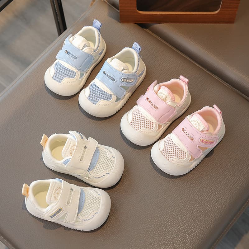 Baby boy hollow toddler shoes 2025 summer new style girls thin children's mesh single shoes infant soft sole shoes